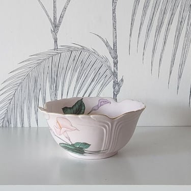 Vintage Bowl, Calla Lily, Decorative, Jewelry Storage, Toyo Pottery, made in Japan, circa 70's 