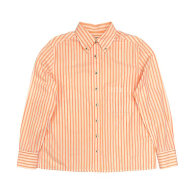 Chanel Orange Logo Stripe Button Down