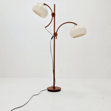 Vintage Danish teak floor lamp by DOMUS 1970s 