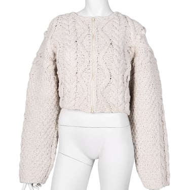 Jean Paul Gaultier Vintage AW 1985 Ivory Cotton Aran Knit Cropped Jacket