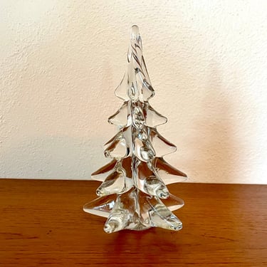 Vintage Glass Table Top Lead Crystal Christmas Tree 