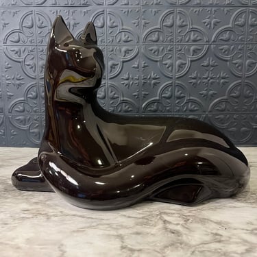 Haeger Black Ceramic cat