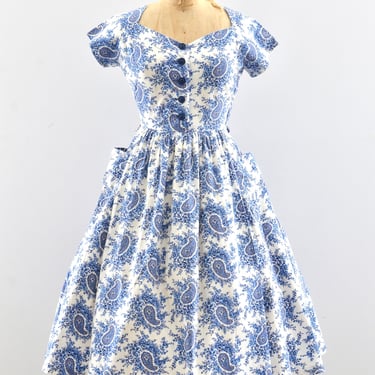coming soon... 50's Blue Paisley Dress