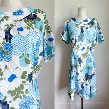 Vintage 1960s Mod Floral Day Dress / L 