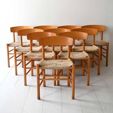 Set of 10 J39 “People’s Chair” by Børge Mogensen for FDB Møbler, 1940s Danish Design 