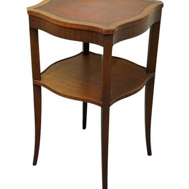 WEIMAN FURNITURE Traditional Duncan Phyfe Style Banded Mahogany Accent Tiered End Table 6718 