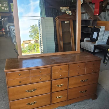 Low Wood Dresser with Mirror 30"x17"x55"