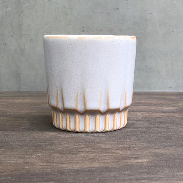 Porcelain Ceramic "Arrow" Cup  -  Matte "Fog" 