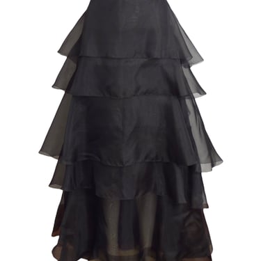OSCAR DE LA RENTA- Fall 2006 Black Organza Skirt, Size 6