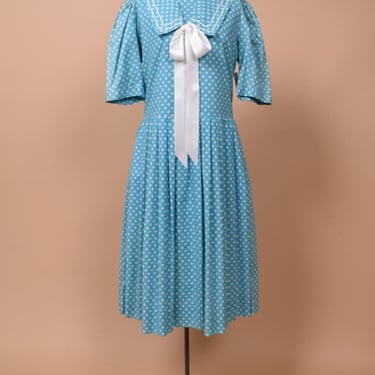 Blue Sailor Dress By Laura Ashley, L