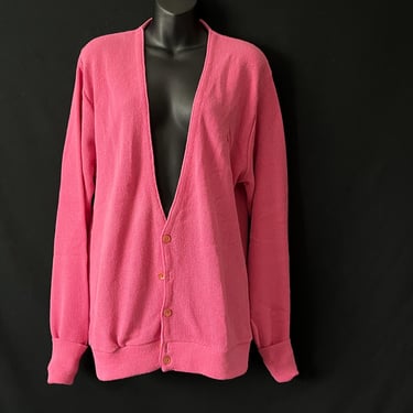 Christian Dior salmon cardigan pink acrylic status sweater XL 