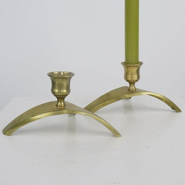 Vintage Eccentric Brass Candle Holders, Home Decor, Mid Century Modern Candleholders, Academia Decor, Vintage Brass by Mo
