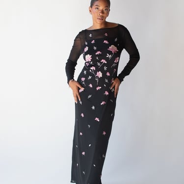 1990's | Vivienne Tam | Vintage Black and Red Floral | Lady of