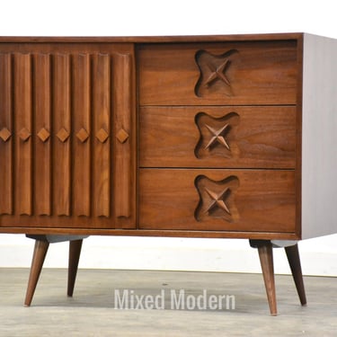 Refinished Walnut Star Dresser Chest 