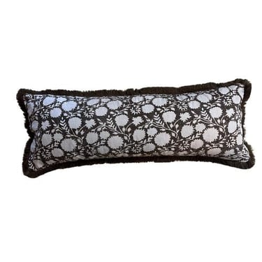 Print Block Brown Long Lumbar Pillow