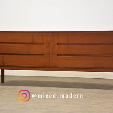 Refinished Arne Wahl Iversen 72” Teak Dresser 