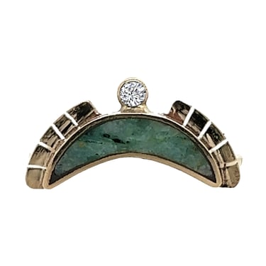 Chrysocolla Crescent Rising Sol Ring Crown