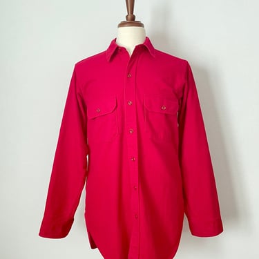 Vintage Woolrich Red Flannel Button Up Shirt / Unisex / FREE SHIPPING 