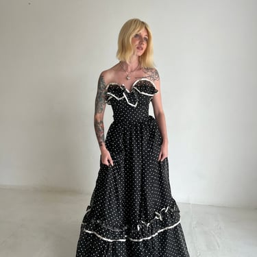 80s Gunne Sax Polka Dot Dream Prom Dress