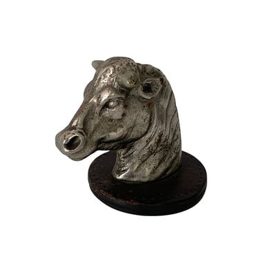 Vintage Metal Bull Paperweight 