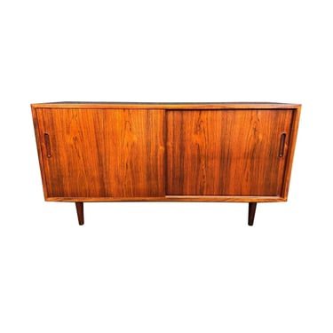 Vintage Danish Mid Century Modern Rosewood Compact Credenza by Poul Hundevad 