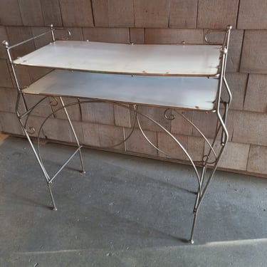 Vintage Metal Frame Vanity/Makeup Table, 32 x 13 x 32