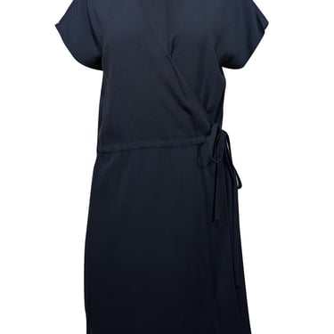 Theory - Midnight Navy Crepe Wrap Front Romper Sz 10