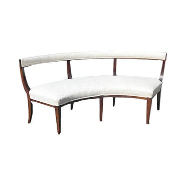 Coup Studio Demilune White Upholstered Curved Bench JD231-01
