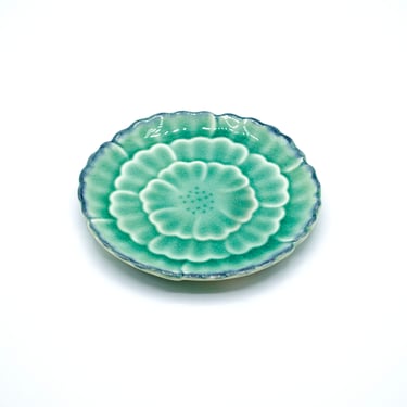 Vintage Pottery | Painted Flower Trinket Dish 