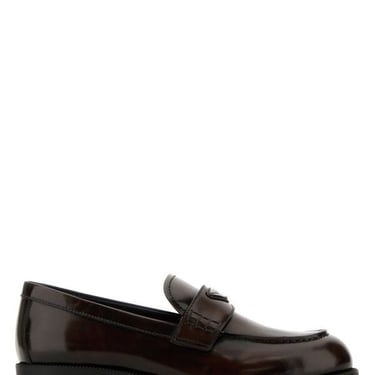 Prada Women Brown Leather Loafers