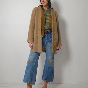 1970's Tan Mohair Cardigan Jacket