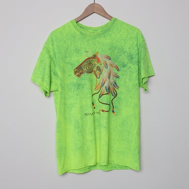 vintage MOAB, UTAH neon green wild one 90s y2k oversize t-shirt top -- men's size large 