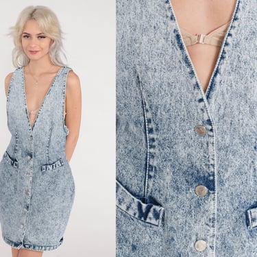 Acid Wash Denim Dress 80s 90s Jumper Dress | Shop Exile - Tucson, AZ | ATTIC