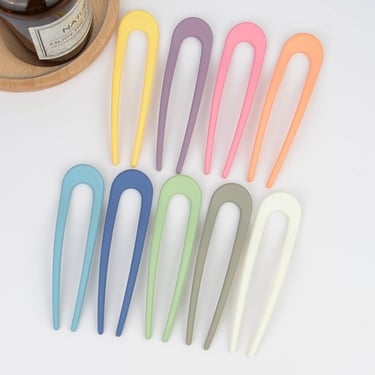 4.52''Candy Color U-shaped Hair Fork Hair Sticks