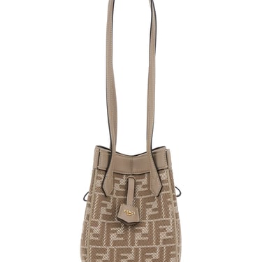 Fendi Small Crochet Raffia Shopping Bag Ff Beige | Luosophy