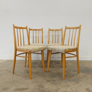 Set of 4 Vintage Czech Mid Century Modern Dining Chairs 