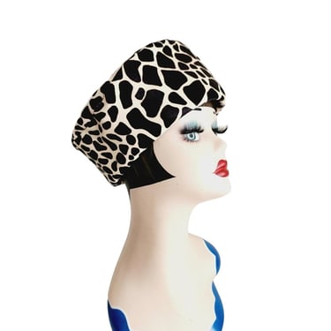 Vintage Leopard Print Hat Don Anderson Bonwit Teller 90s Does 60s Toque 