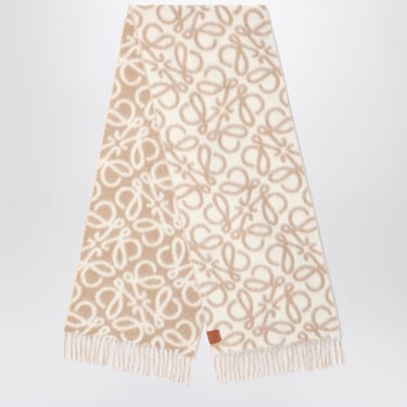 Loewe Anagram Beige/White Scarf Women