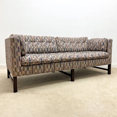 vintage mid century tuxedo arm sofa couch post modern 