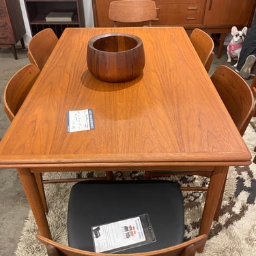 (RESERVED) Teak Dining Table w 2 Leaves