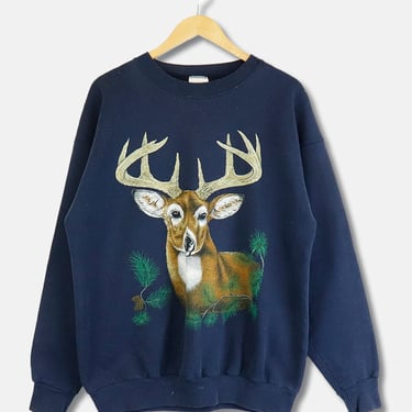 Vintage Navy Blue Deer Crewneck Sweatshirt Sz 2XL