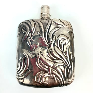 Antique Tiffany & Co. Paris Small Art Nouveau Sterling Silver Flask 