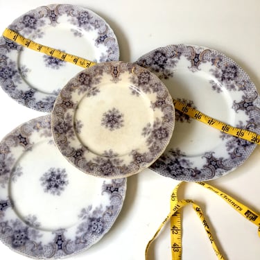 Wood and Son Keswick purple plate collection - 4 pieces - circa 1900s 
