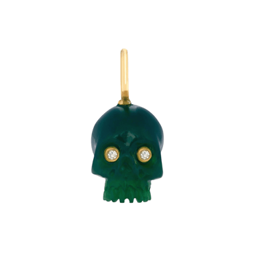 Forest Green Chalcedony Skull Baby