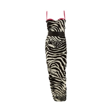 Dolce & Gabbana Silk Zebra Print Belted Dress
