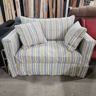 Crate &amp; Barrel Slipcovered Twin-Sized Sleeper Armchair