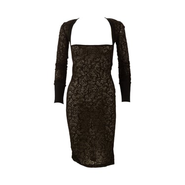 Dolce &amp; Gabbana Black Floral Long Sleeve Dress