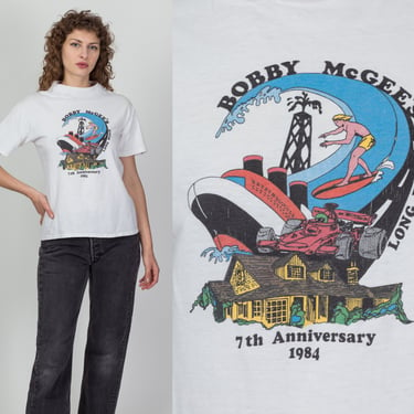 Vintage 1984 Bobby McGees Restaurant T Shirt - Unisex Medium | 80s California Beach Graphic Tourist T Shirt 