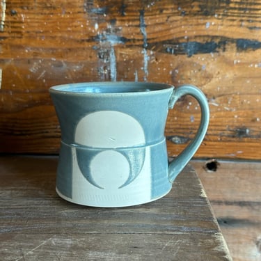 Mug - Slate Blue with White Geometric Shapes 