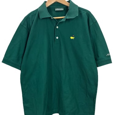 Authentic The Masters Golf Tournament Green Embroidered Golf Shirt Large